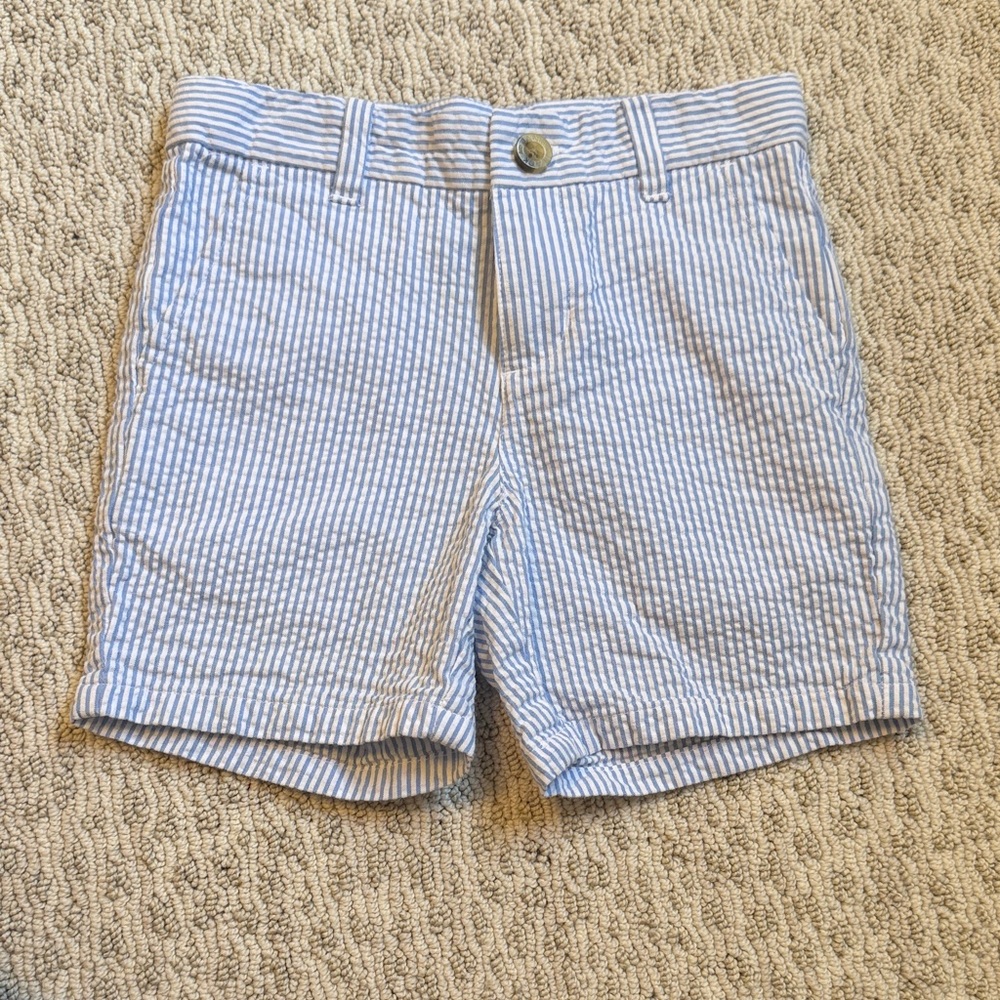 Janie and Jack Blue and White Seersucker Shorts
